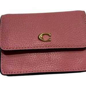 Coach Half Flap Leather Card Case Pink Gently Used / no strap